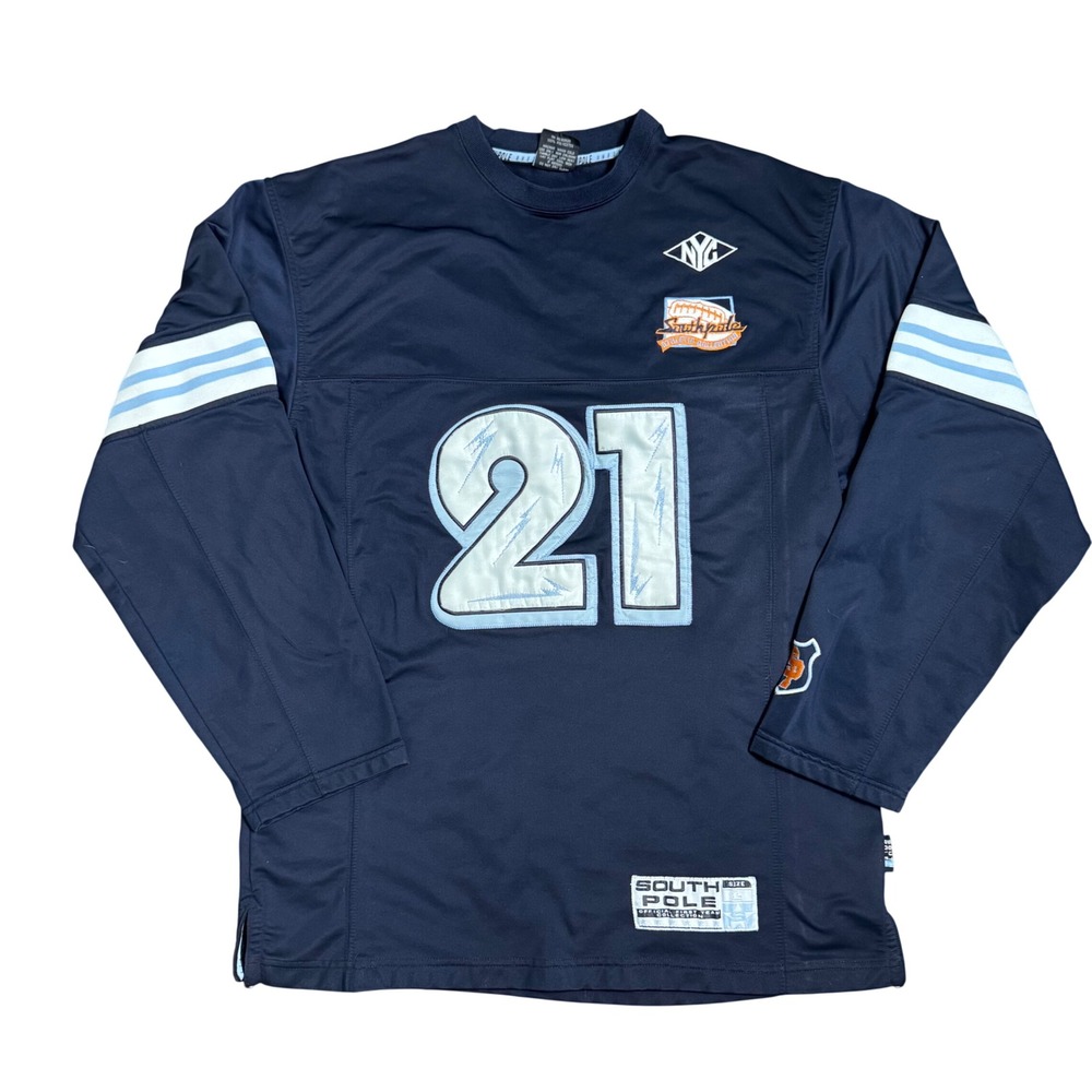 Vintage Southpole Jersey #21 Y2K Men's Size XL Navy Blue Streetwear
